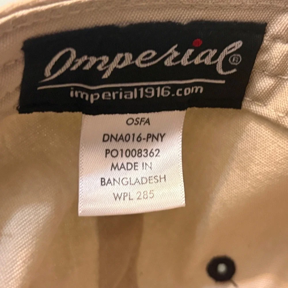 Imperial DNA Project Gibson's Donuts Snapback Hat Tan Navy Blue Memphis Bakery